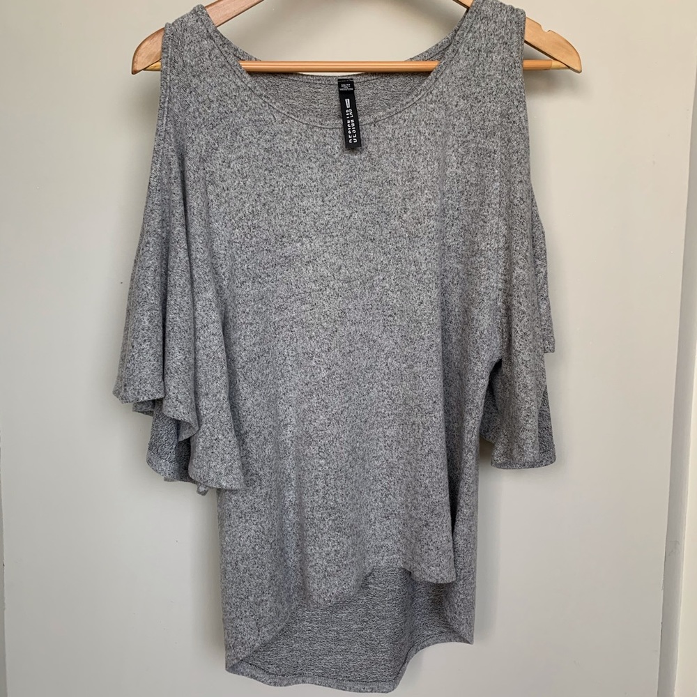 Heather Gray Cold Shoulder Sweater by Design Lab
